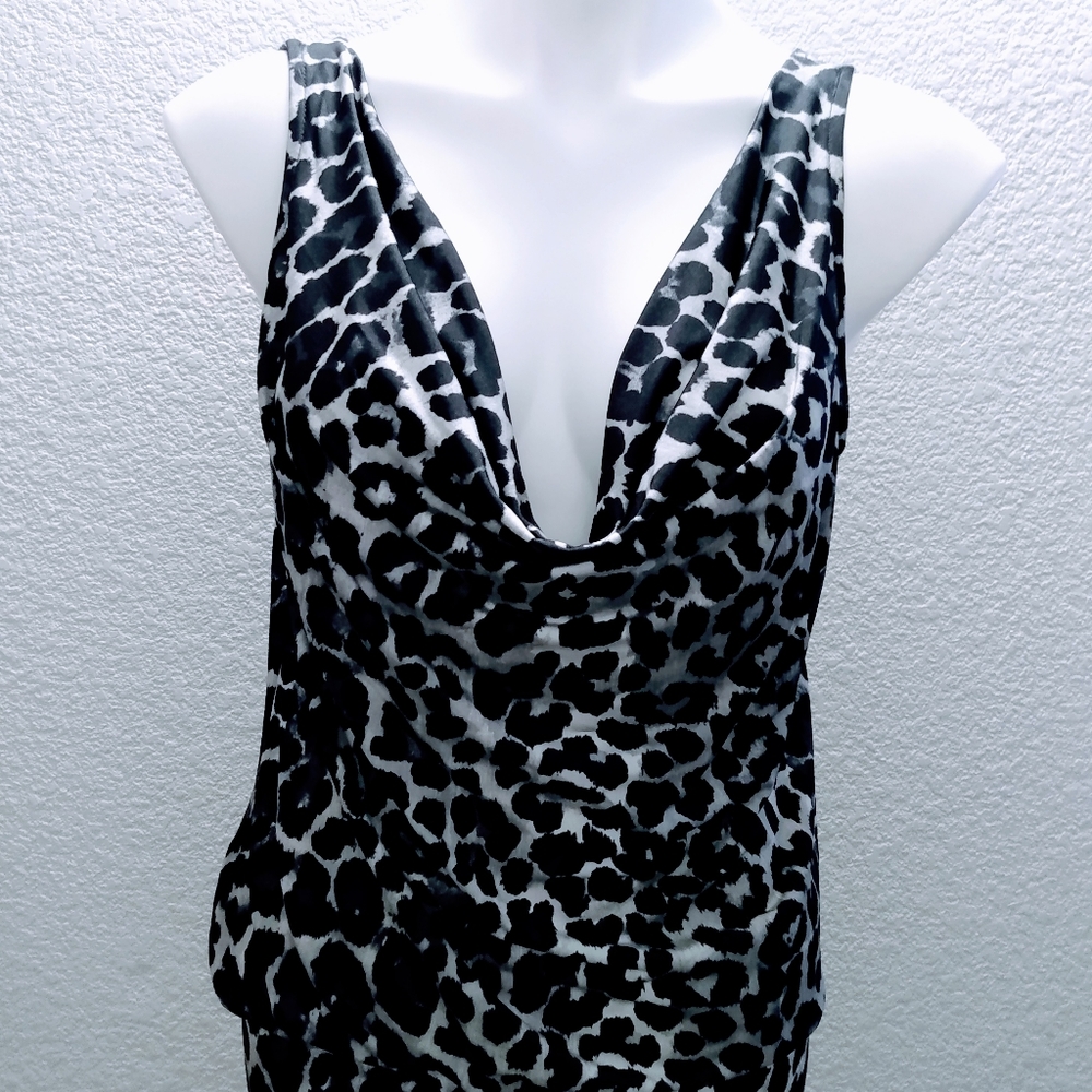 INC International Leopard Cowl Tank sz M
